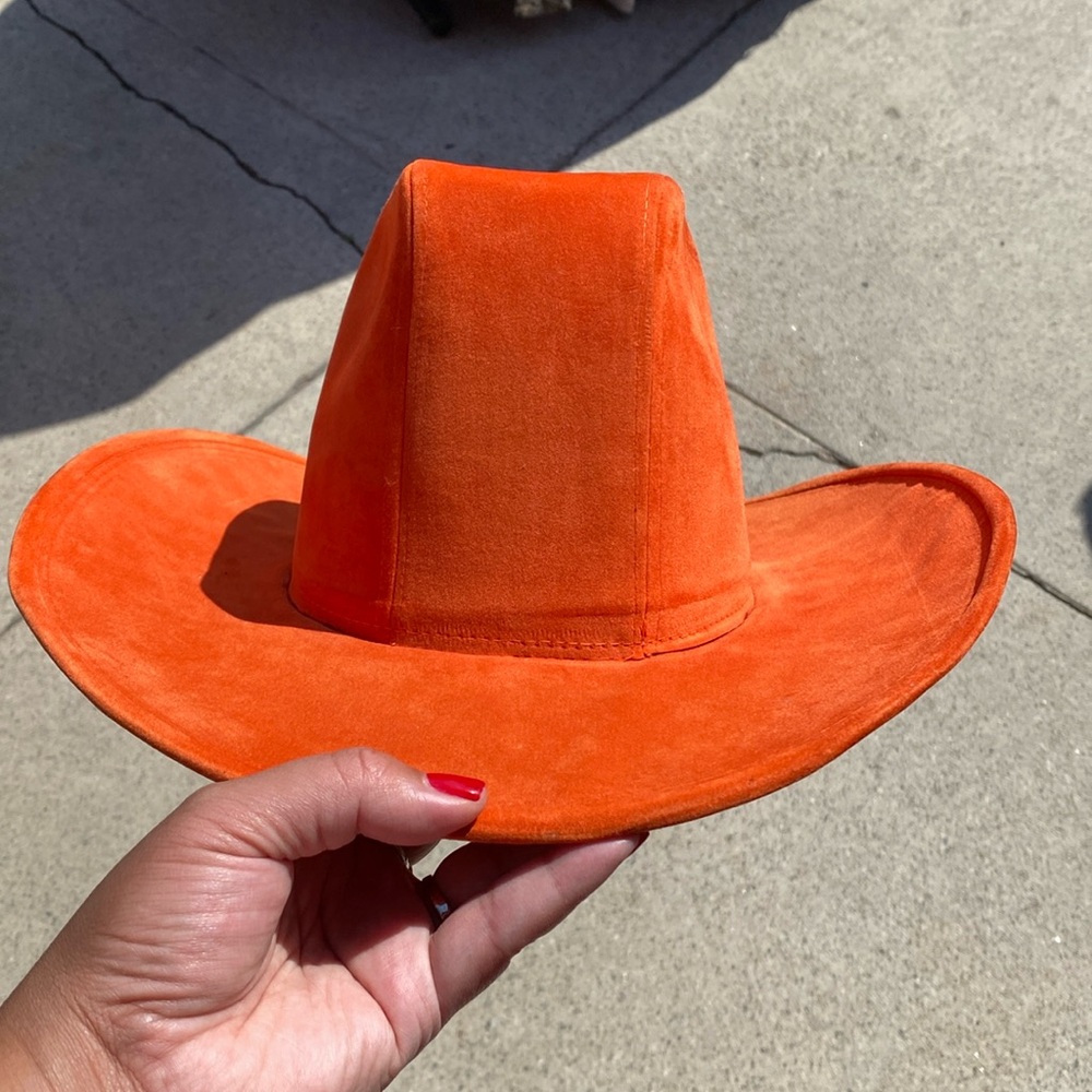 Rare Vintage AJD Western Felt Cowboy Hat in Orange